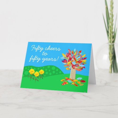 Autumn tree 50th birthday card by Jo Images