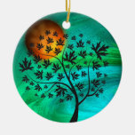Autumn Tree And Harvest Moon Ceramic Ornament at Zazzle