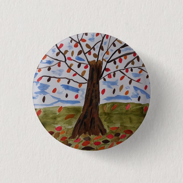 Autumn Tree Badge Button (Front)