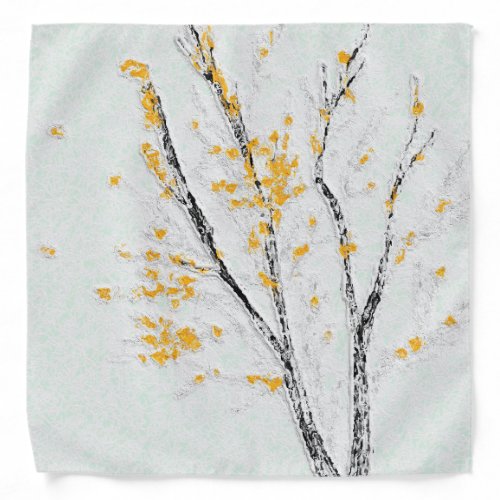 Autumn Tree Branches with Yellow Fall Leaves Bandana