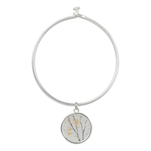 Autumn Tree Branches with Yellow Fall Leaves Bangle Bracelet