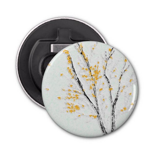 Autumn Tree Branches with Yellow Fall Leaves Bottle Opener