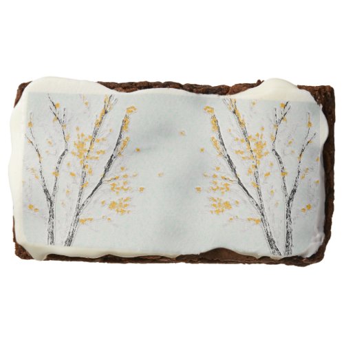 Autumn Tree Branches with Yellow Fall Leaves Brownie