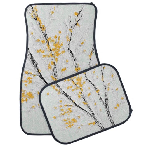 Autumn Tree Branches with Yellow Fall Leaves Car Floor Mat