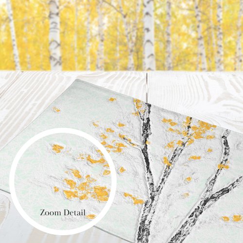 Autumn Tree Branches with Yellow Fall Leaves Cloth Placemat