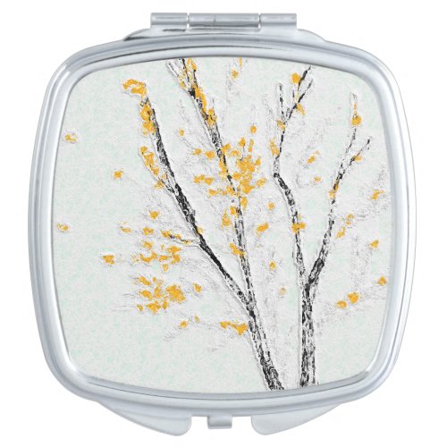 Autumn Tree Branches with Yellow Fall Leaves Compact Mirror