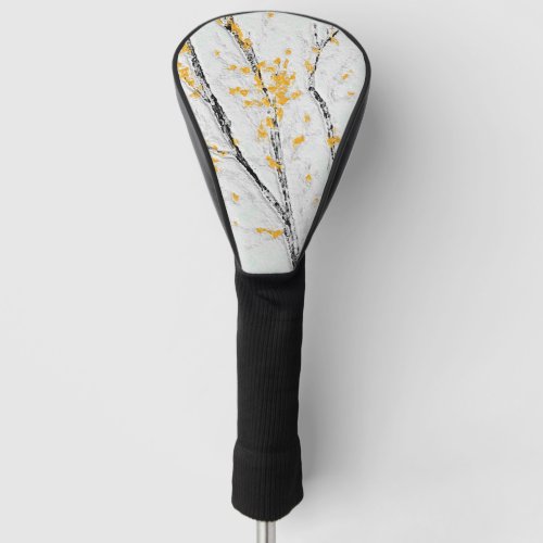 Autumn Tree Branches with Yellow Fall Leaves Golf Head Cover