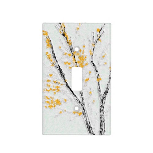 Autumn Tree Branches with Yellow Fall Leaves Light Switch Cover