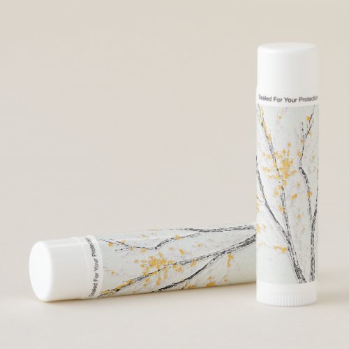 Autumn Tree Branches with Yellow Fall Leaves Lip Balm