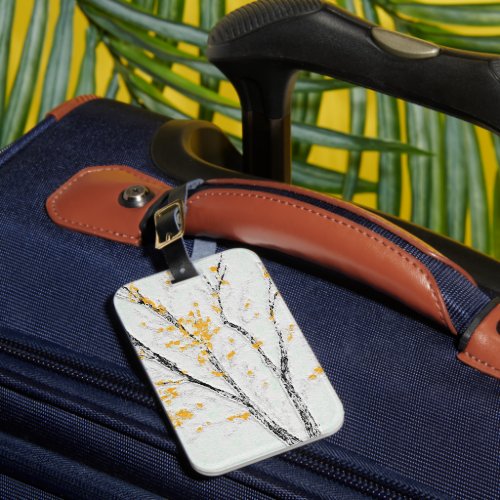 Autumn Tree Branches with Yellow Fall Leaves Luggage Tag