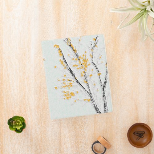 Autumn Tree Branches with Yellow Fall Leaves Mini Binder