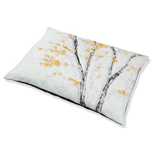 Autumn Tree Branches with Yellow Fall Leaves Pet Bed