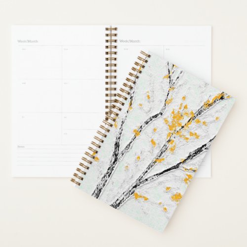 Autumn Tree Branches with Yellow Fall Leaves Planner