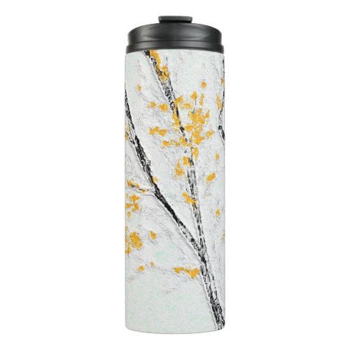 Autumn Tree Branches with Yellow Fall Leaves Thermal Tumbler