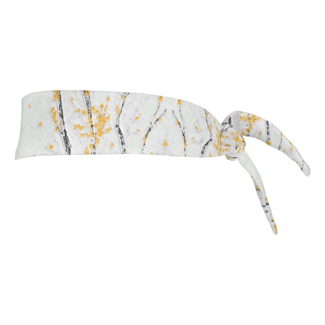 Autumn Tree Branches with Yellow Fall Leaves Tie Headband (Rotate 90)