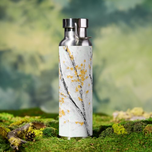 Autumn Tree Branches with Yellow Fall Leaves Water Bottle