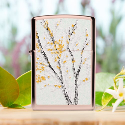 Autumn Tree Branches with Yellow Fall Leaves Zippo Lighter