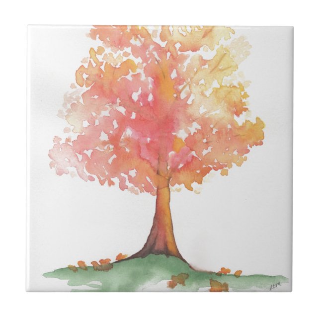 Autumn Tree Ceramic Tile (Front)