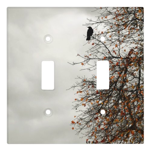 Autumn Tree Crow Light Switch Cover