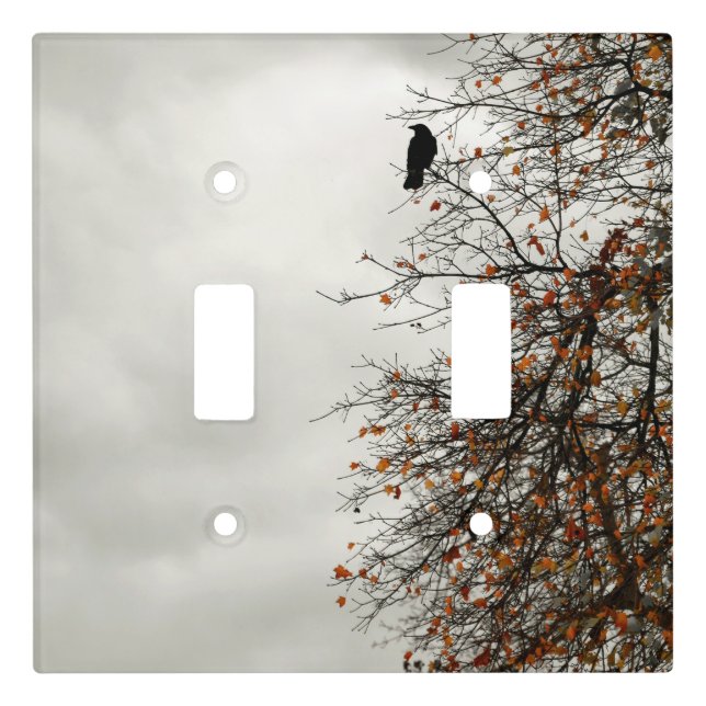Autumn Tree Crow Light Switch Cover (Front)