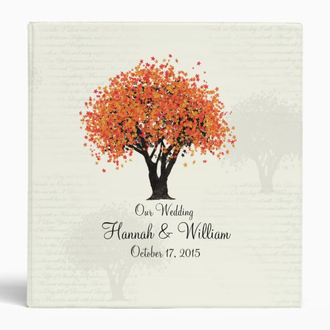 Autumn Tree Dancing Blooms Orange Binder (Front)