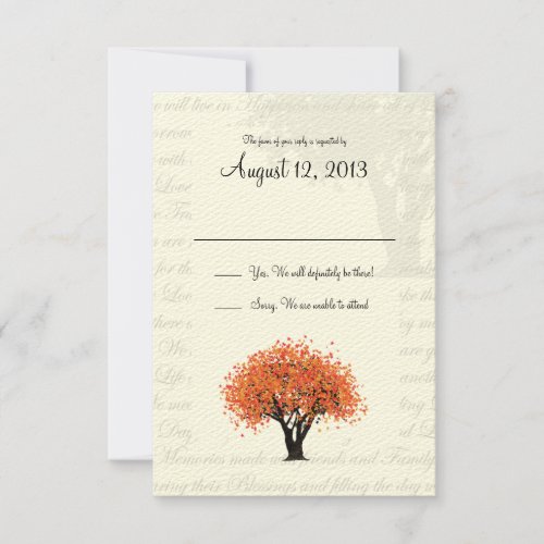 Autumn Tree Dancing Blooms Response Invitation