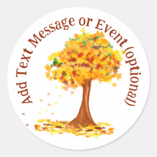 Autumn Tree Leaves Classic Round Sticker