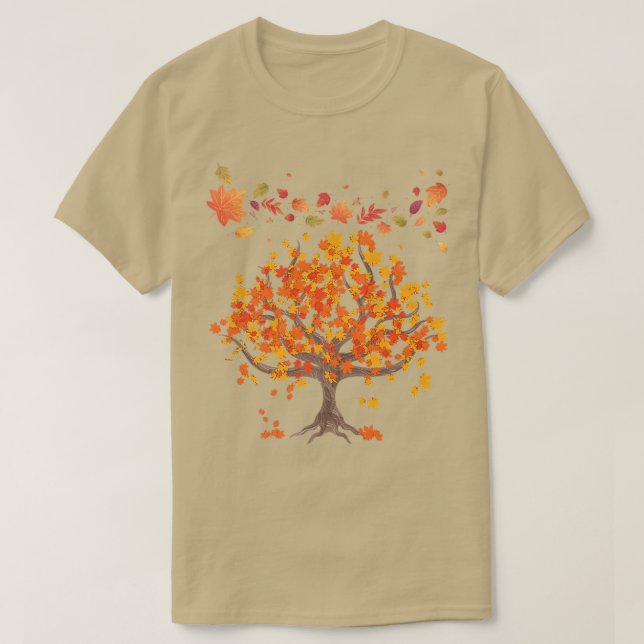 Autumn Tree Leaves Nature Forest Fall Premium64 T-Shirt (Design Front)