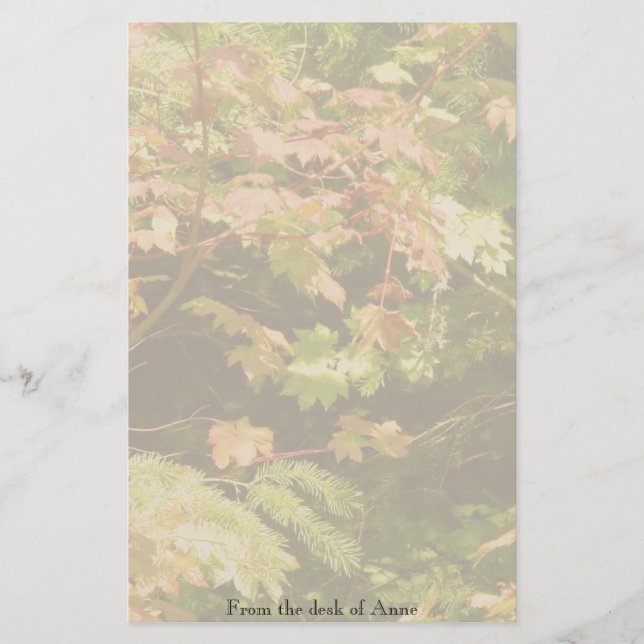 Autumn Tree Leaves Personalized Stationery (Front)