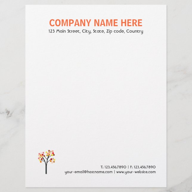 Autumn Tree Letterhead (Front)