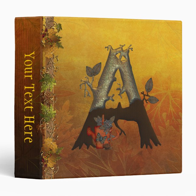 Autumn Tree Monogram A Binder (Front/Spine)