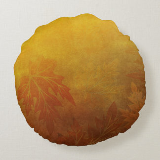 Autumn Tree Monogram A Round Pillow