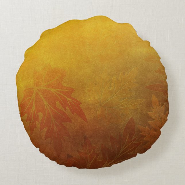 Autumn Tree Monogram A Round Pillow (Back)