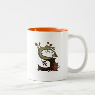 Autumn Tree Monogram S Two-Tone Coffee Mug