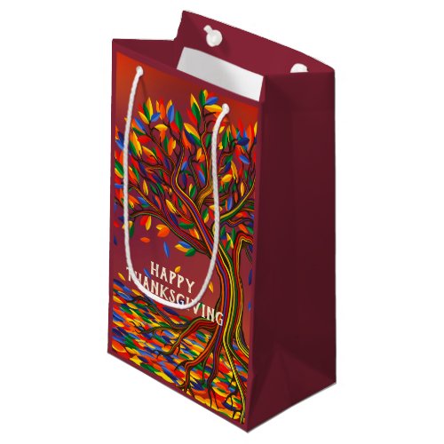 Autumn Tree Personalized Thanksgiving Party Small Gift Bag