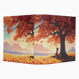 Autumn Tree Prayer Girl 3 Ring Binder