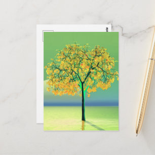 Autumn Tree Sunset Postcard