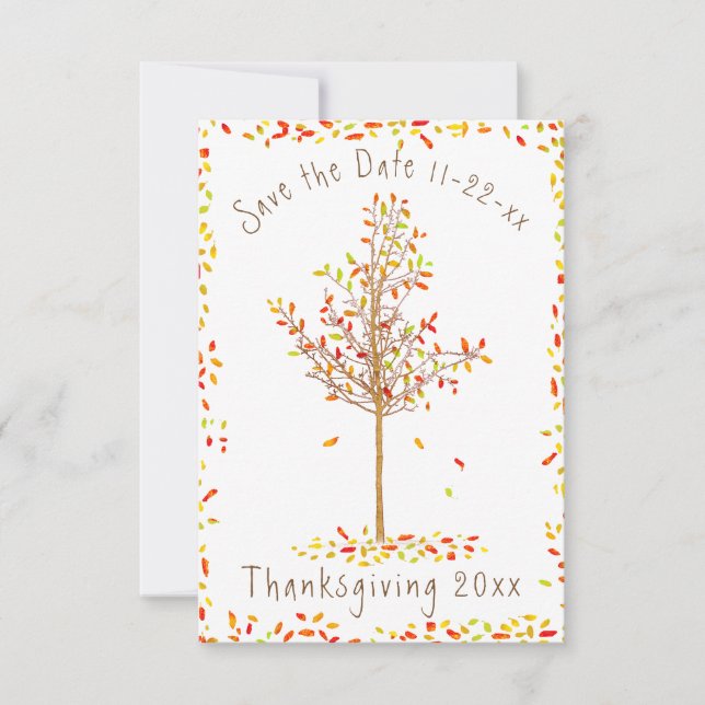 Autumn Tree Thanksgiving Save the Date (Front)