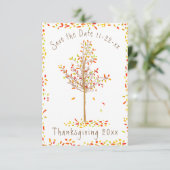 Autumn Tree Thanksgiving Save the Date (Standing Front)
