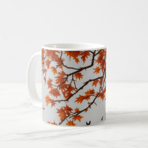 Autumn Tree with Leaves and Birds Coffee Mug