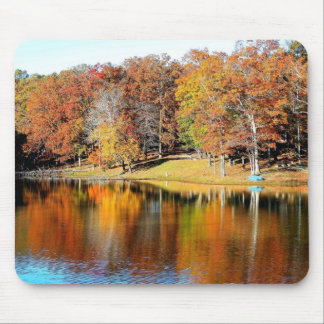 Autumn Trees and Lake Reflections Mouse Pad