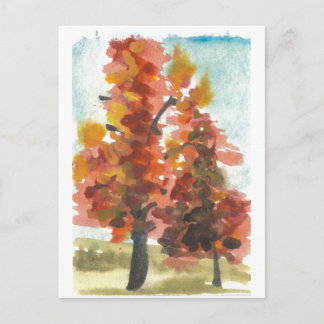 Autumn Trees Art Postcard