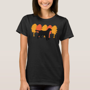 Autumn Trees Black Labrador Silhouette T-Shirt