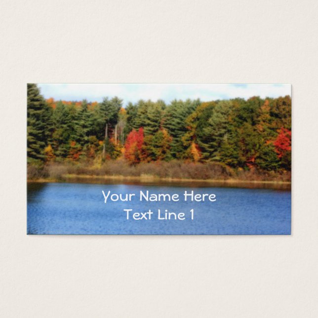 Autumn Trees Bordering Pond Nature Art (Front)