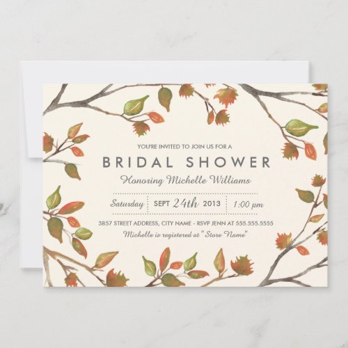 Autumn Trees Bridal Shower Invitation