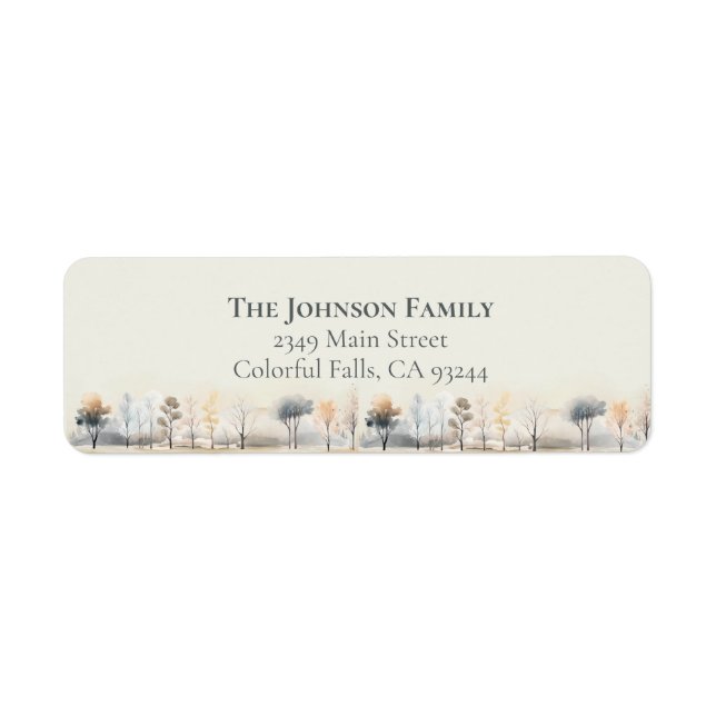 Autumn Trees Fall Landscape Return Address  Label (Front)