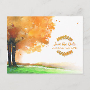 Autumn Trees Fall Save the Date Matching PostCard