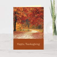 Autumn Trees Fall Scenery Thanksgiving Card