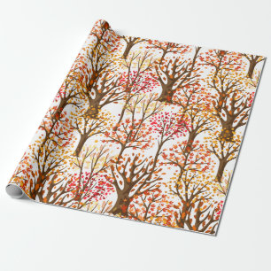 Autumn Trees Forest Leaves Wrapping Paper