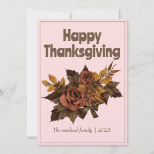  autumn trees happy thanksgiving   Family & Friend Holiday Card